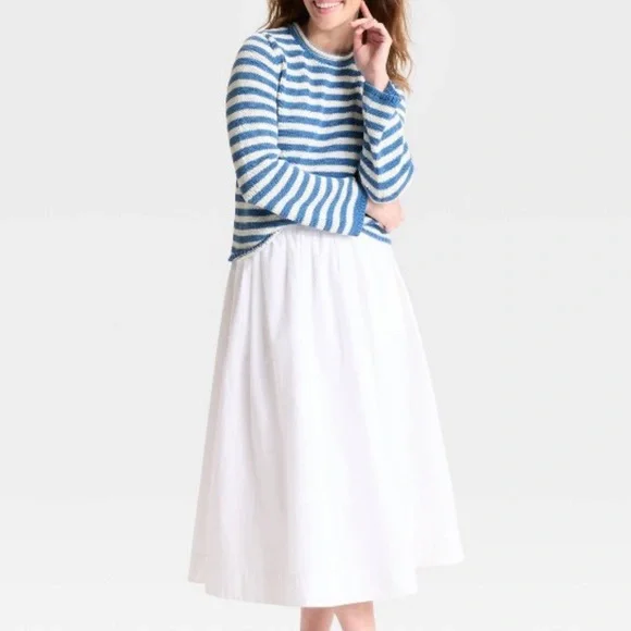 Cotton Shrunken Crewneck Pullover
Sweater - A New Day™ Blue/White Striped
XS - Picture 2 of 6